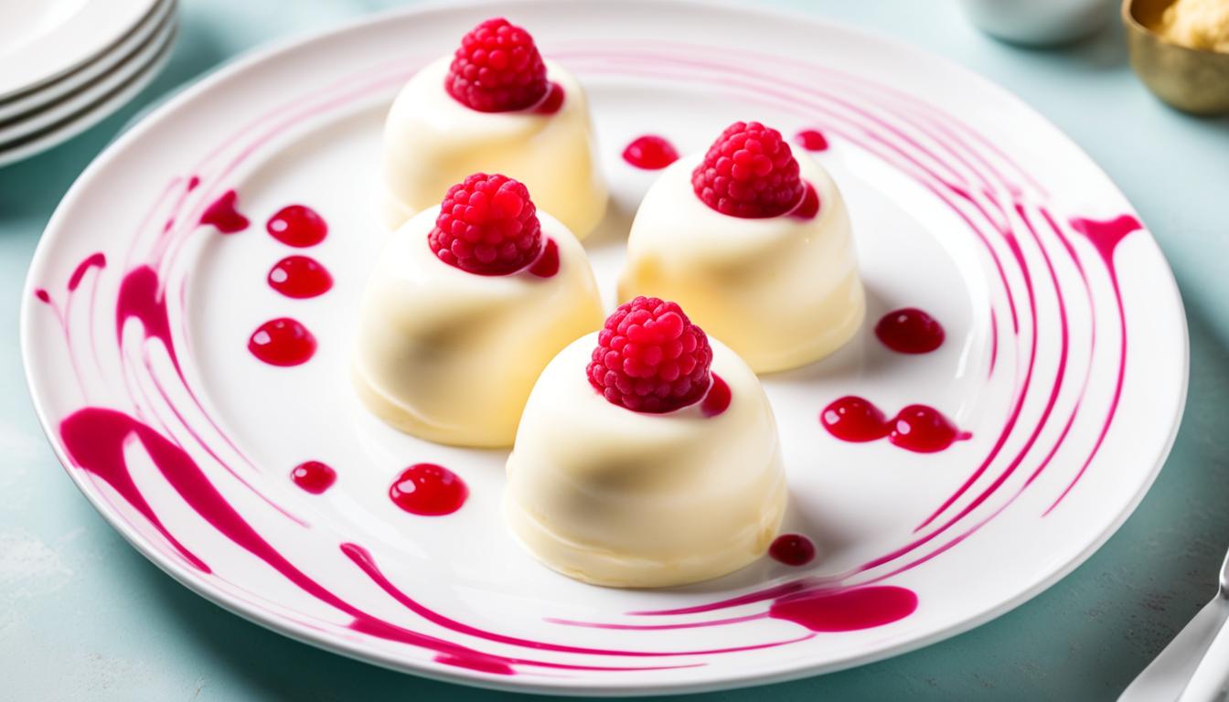 white chocolate and raspberry frozen mousse bombes recipe