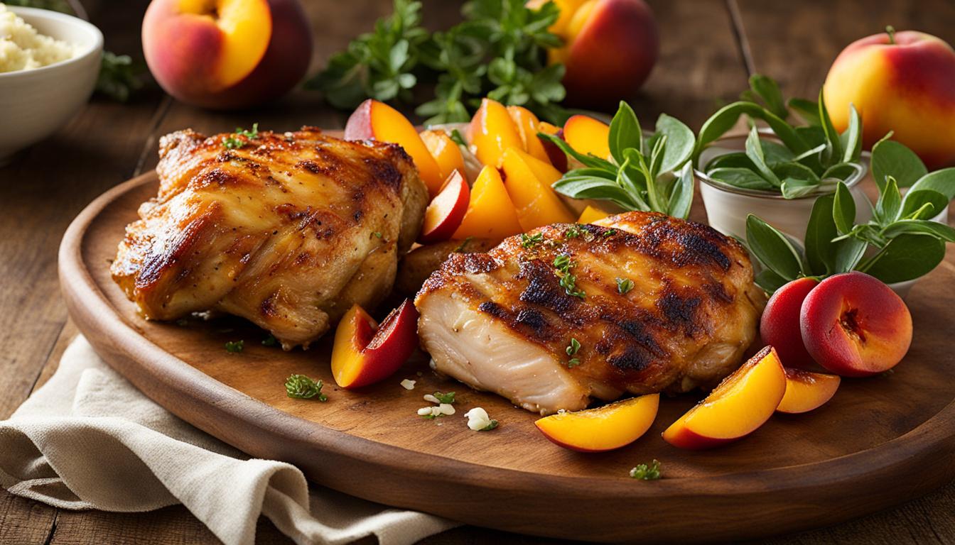 Yogurt Marinated Chicken Thighs & Pickled Nectarines