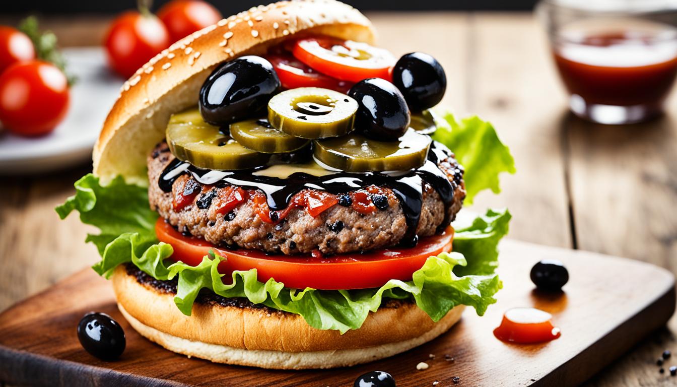 Black Olive Burger with Japanese Vinegar Twist