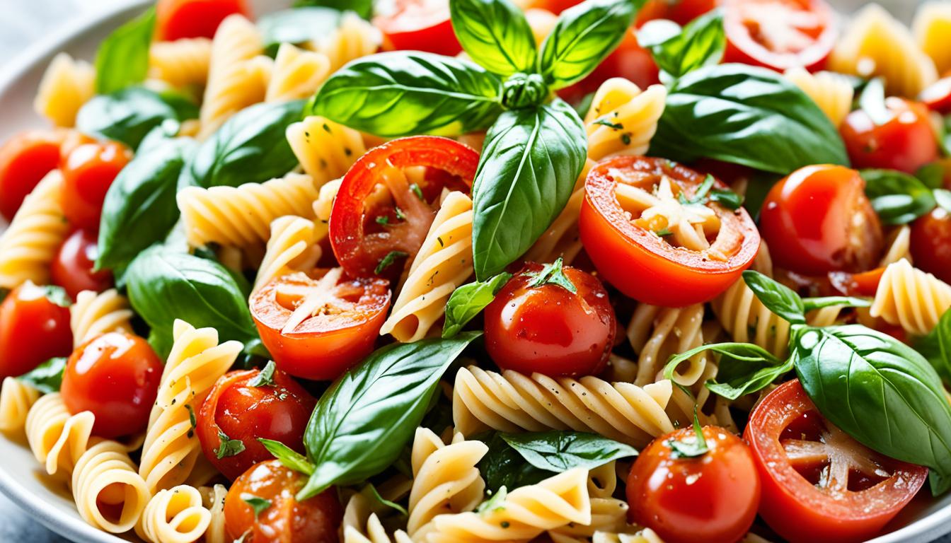 Blistered Tomato Pasta Salad with Basil Recipe