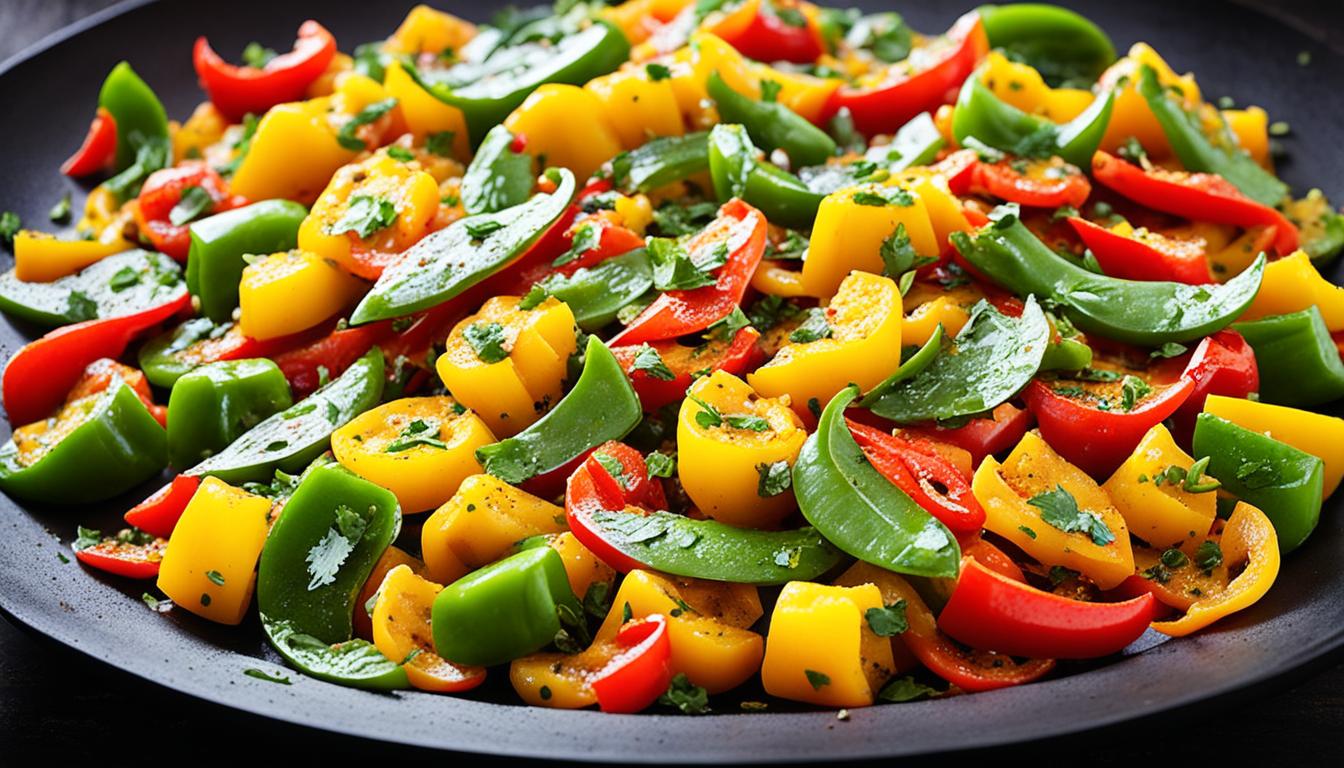 capsicum besan sabji bell pepper and chickpea stir fried recipe