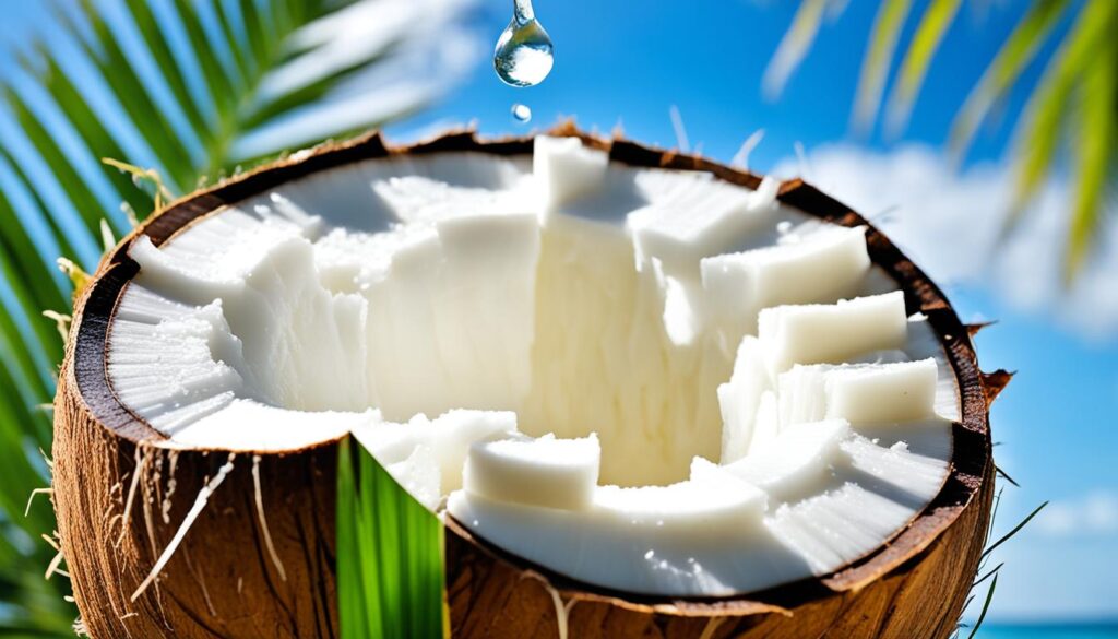 coconut meat and water