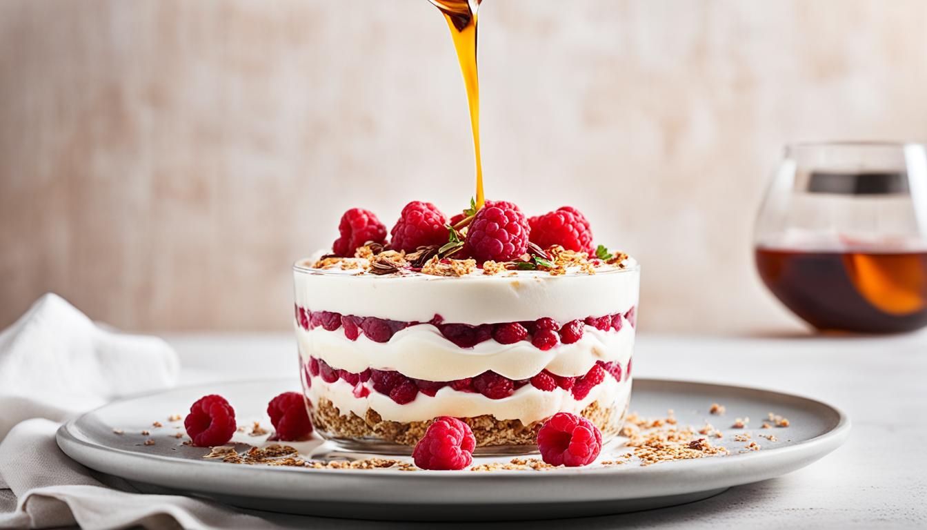 cranachan scottish whipped cream with whisky raspberries and toasted oats