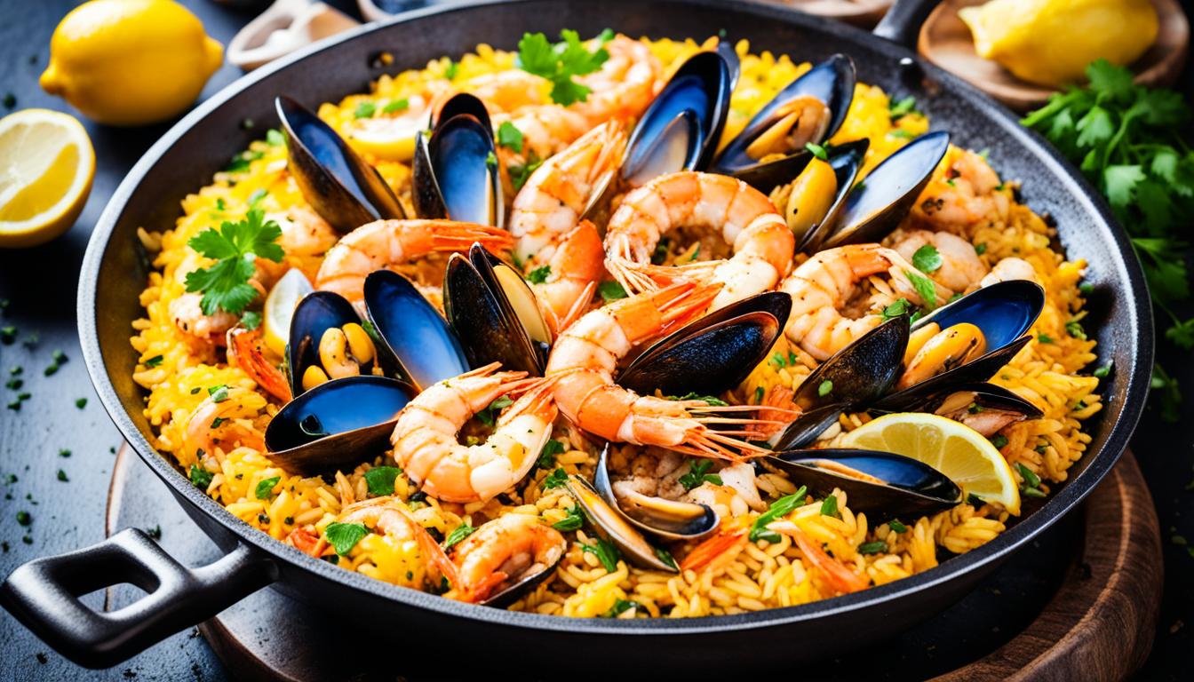 Grilled Paella Mixta: Chicken & Seafood Feast