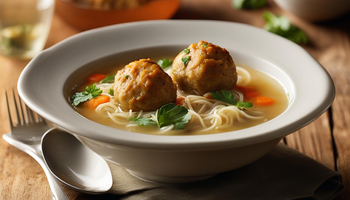 homemade chickarina soup chicken meatballs