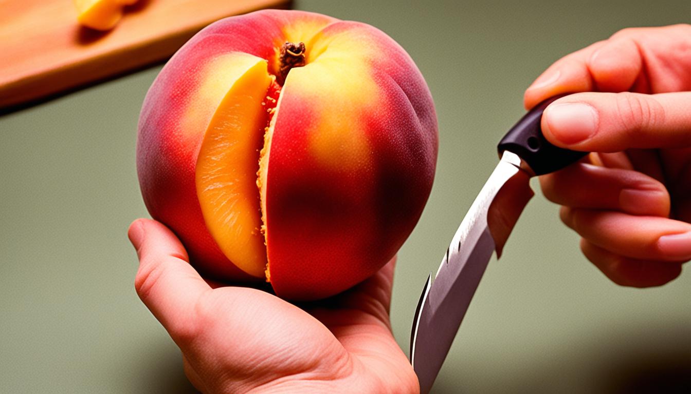 how to cut a peach