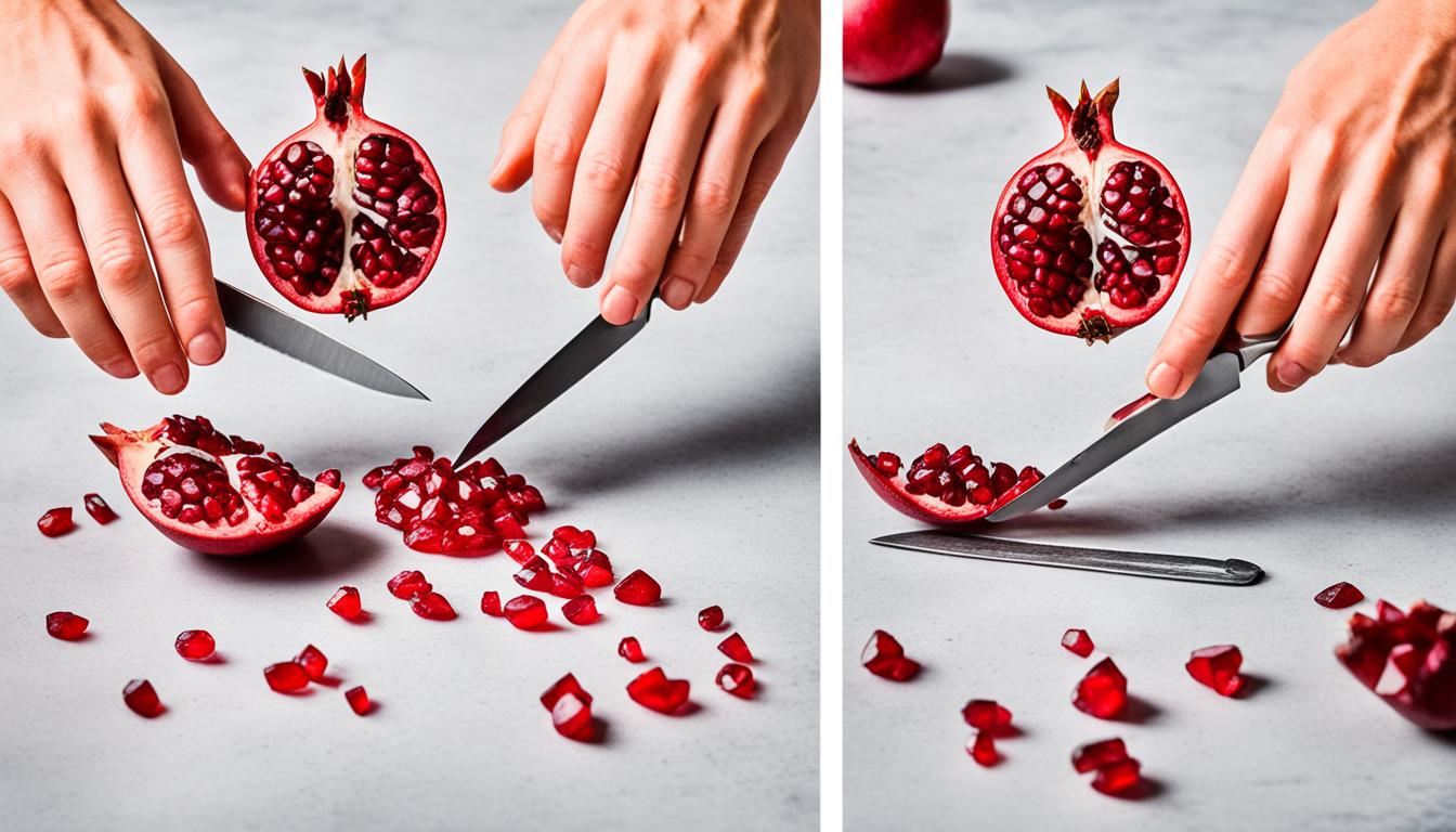 how to cut a pomegranate