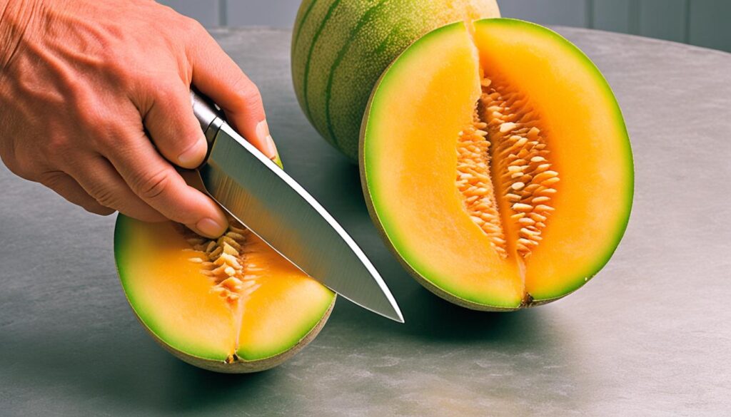 how to cut cantaloupe into wedges