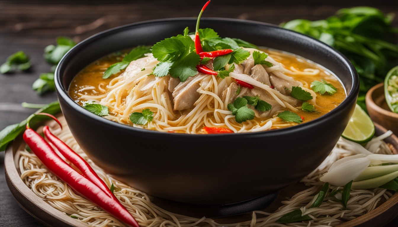 khao piak sen lao chicken noodle soup