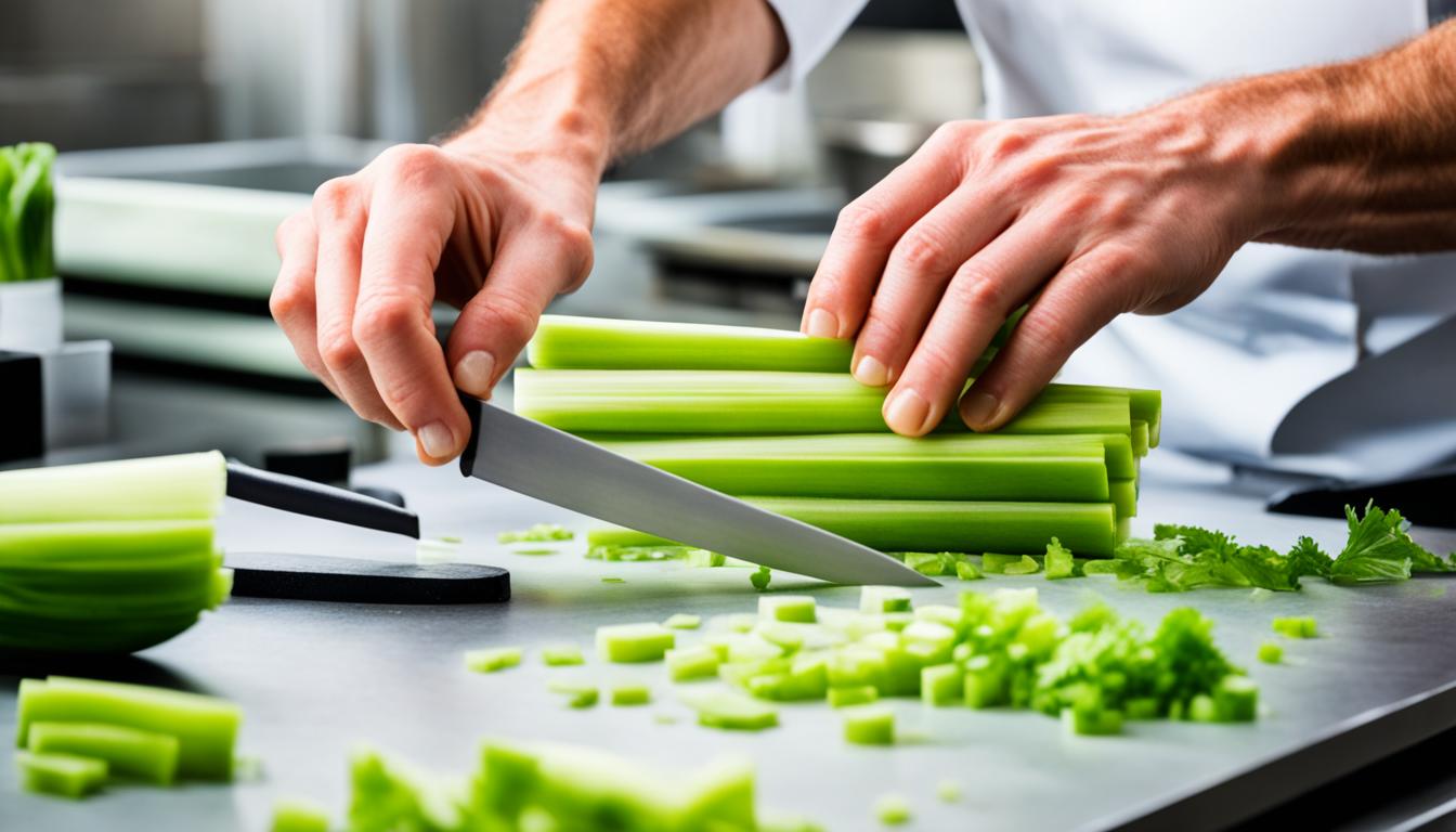 knife skills how to cut celery chop slice dice batons