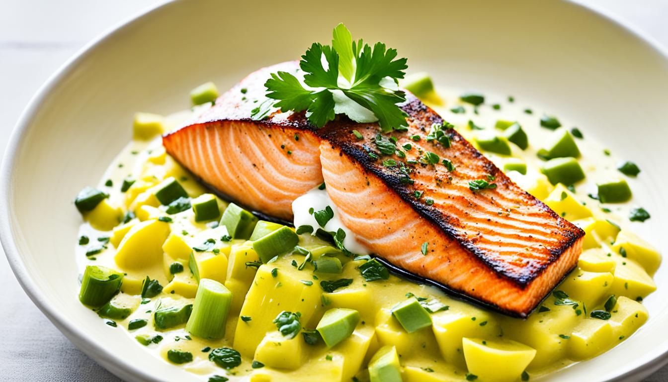 one pot salmon curried leeks yogurt sauce recipe