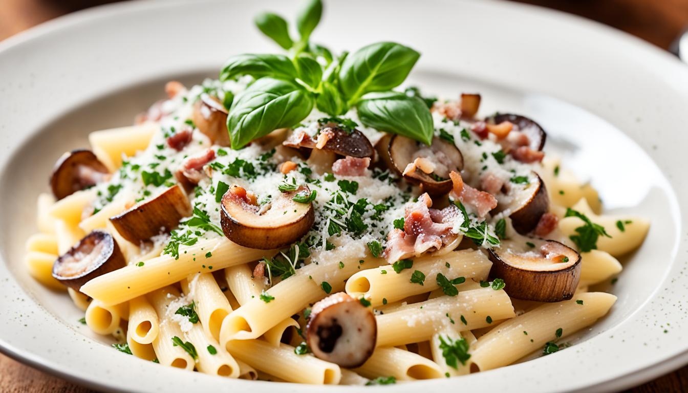 pasta pancetta shiitake mushrooms parmesan recipe