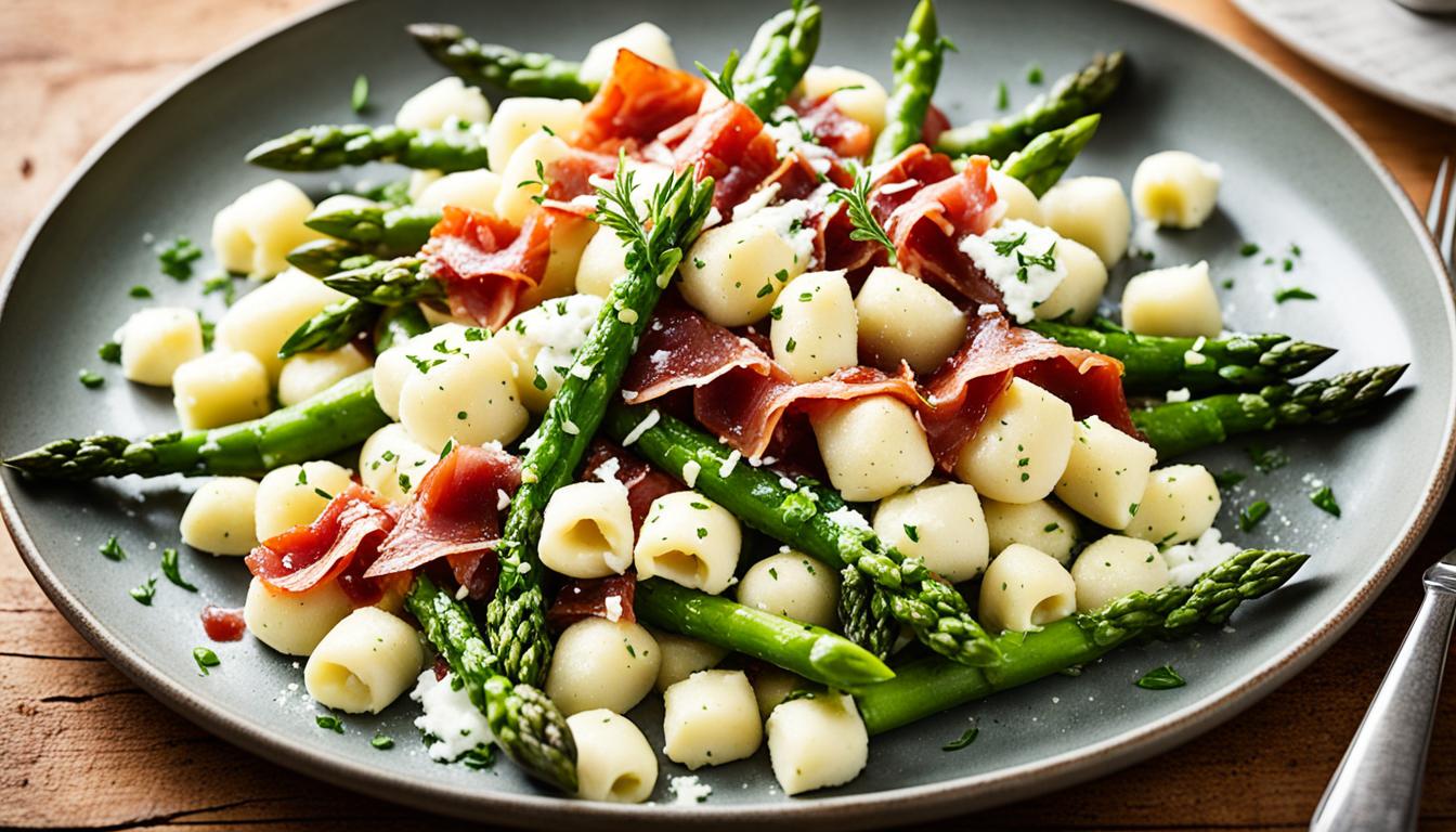 Ricotta Gnocchi with Asparagus & Prosciutto Recipe