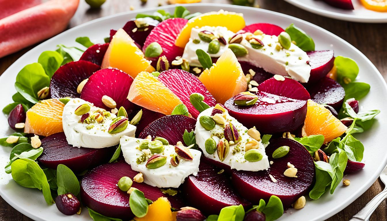 roasted beet pistachio ricotta grapefruit citrus salad recipe