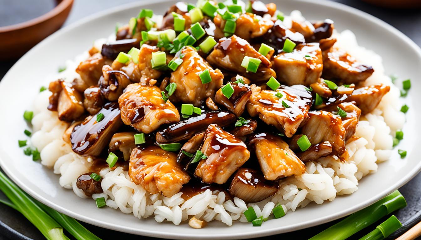 Savory Stir Fried Chicken & Mushrooms in Oyster Sauce