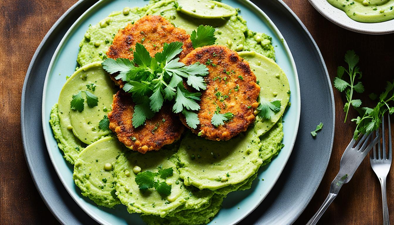 vegan chickpea cakes with mashed avocado recipe