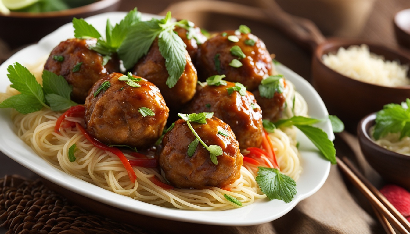 Vietnamese Chicken Meatballs with Ginger & Mint