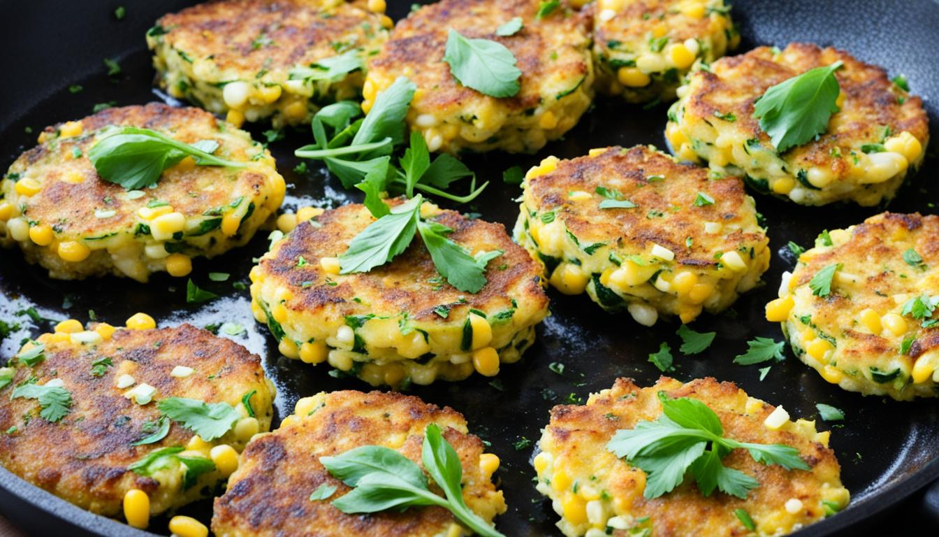 Zesty Zucchini Corn Fritters & Herb Sour Cream Recipe