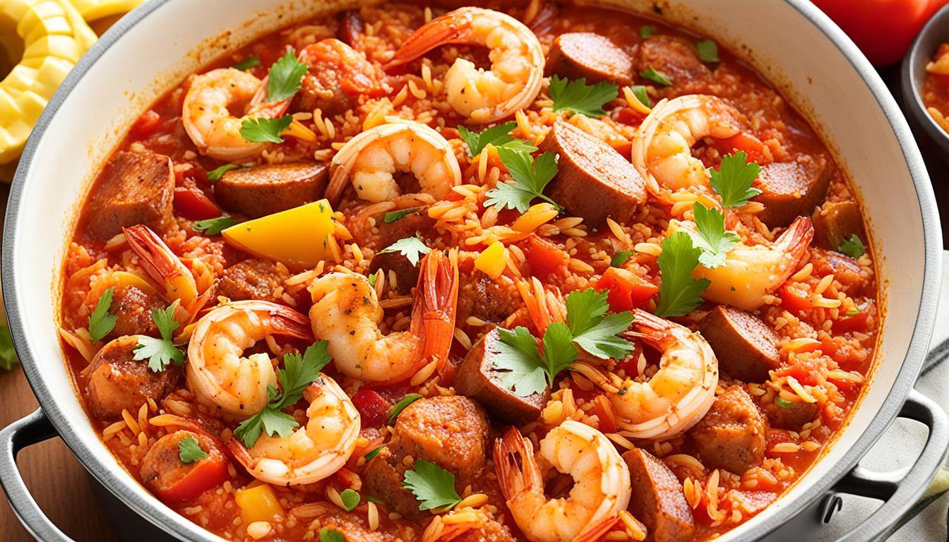 creole style red jambalaya chicken sausage shrimp recipe