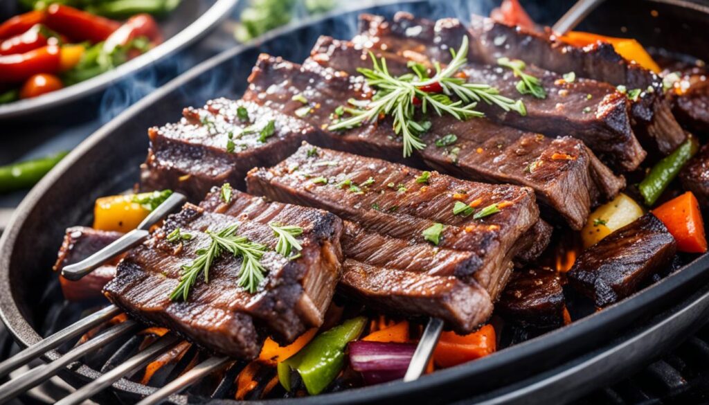 grilled beef galbi korean style marinated short ribs