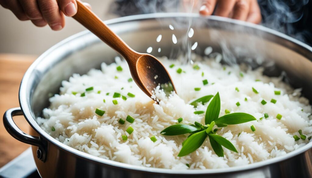 nasi lemak rice cooking technique