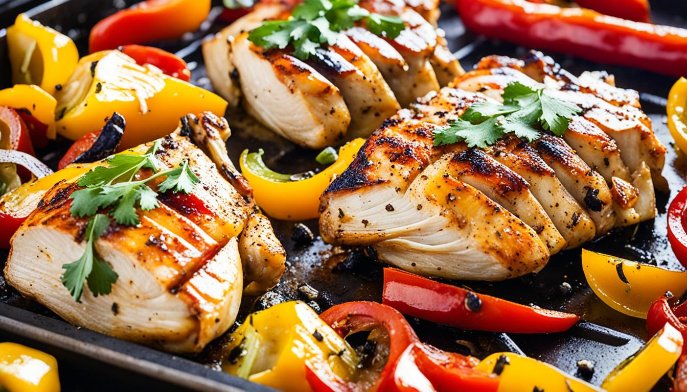 sheet pan chicken fajitas