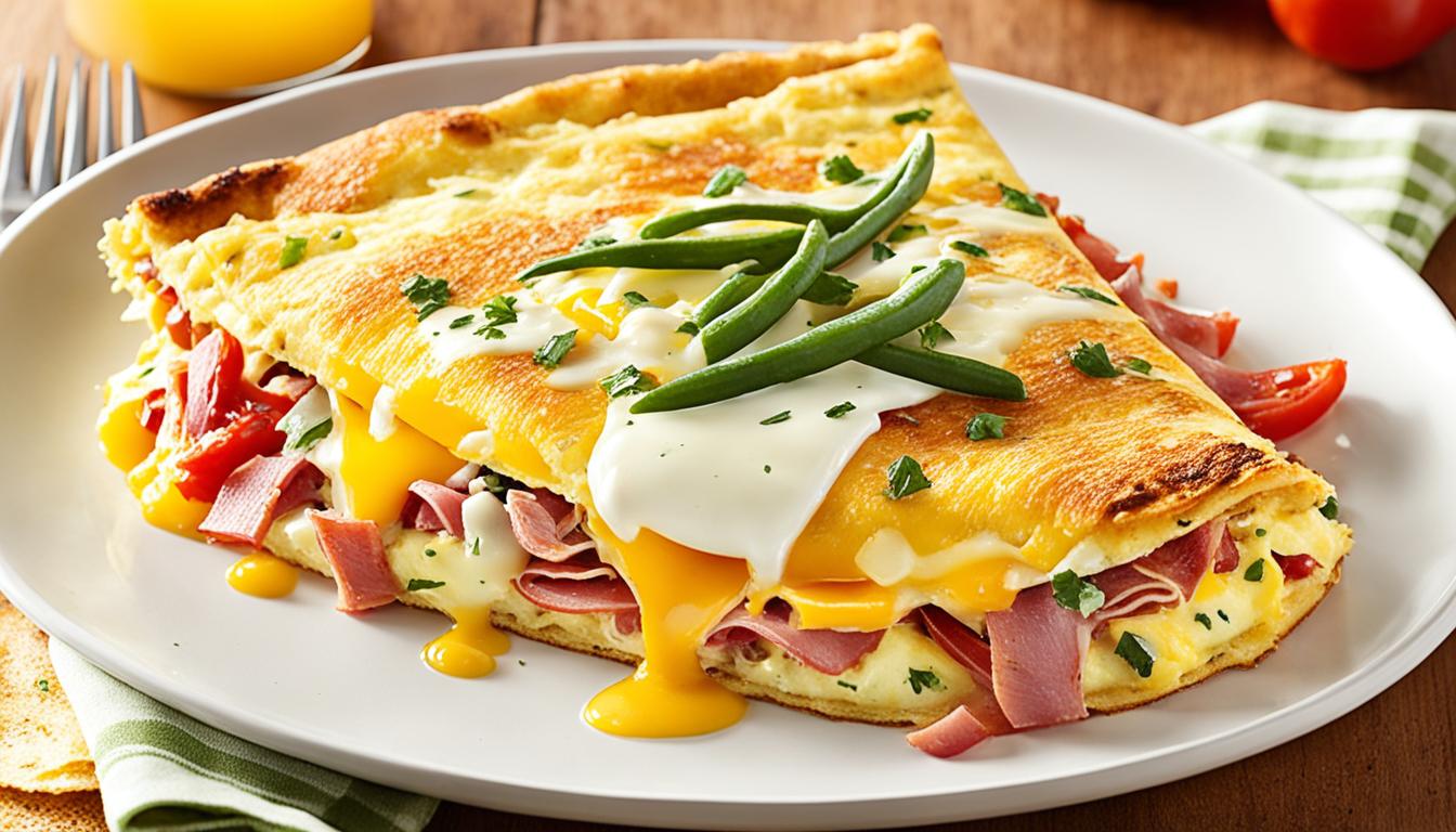 western omelette with bell pepper onion ham and cheese